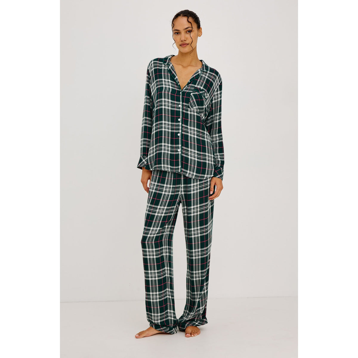 Rails Womens Luna Pajama Set in Evergreen Fuschia - Evergreen Fuschia