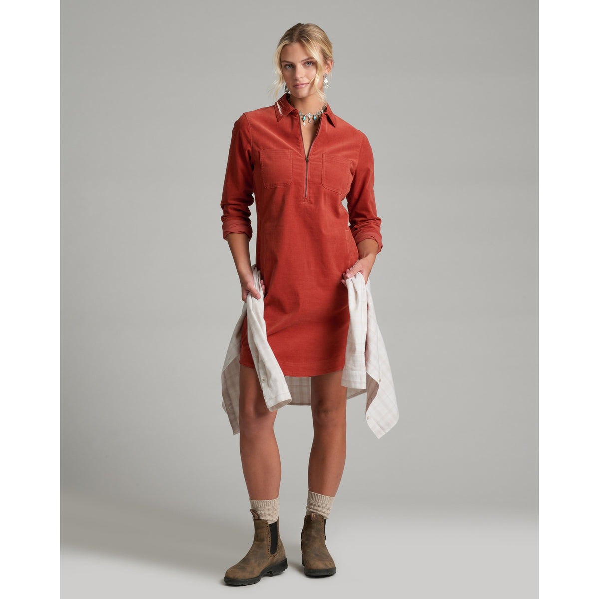 Kuhl Womens Lydia Cord Dress - Redwood