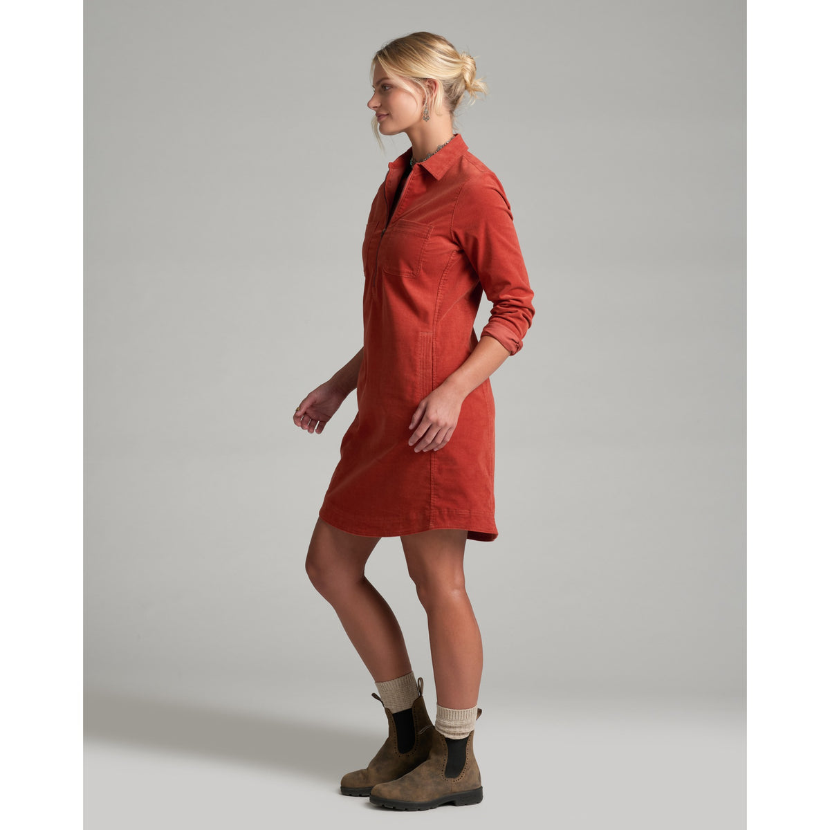 Kuhl Womens Lydia Cord Dress - Redwood