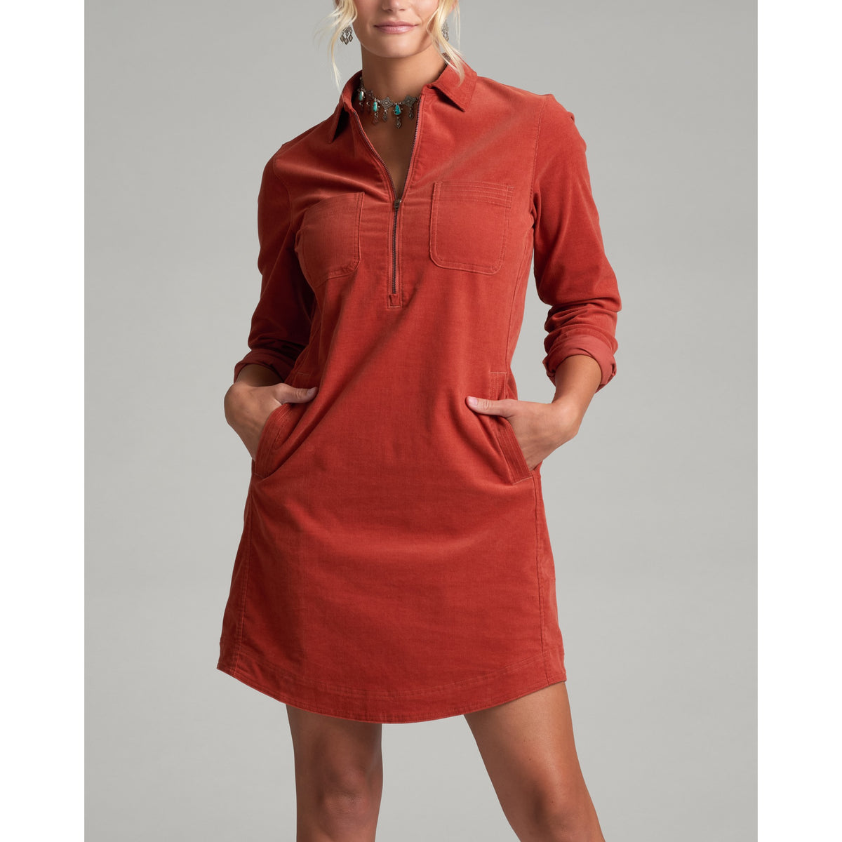 Kuhl Womens Lydia Cord Dress - Redwood