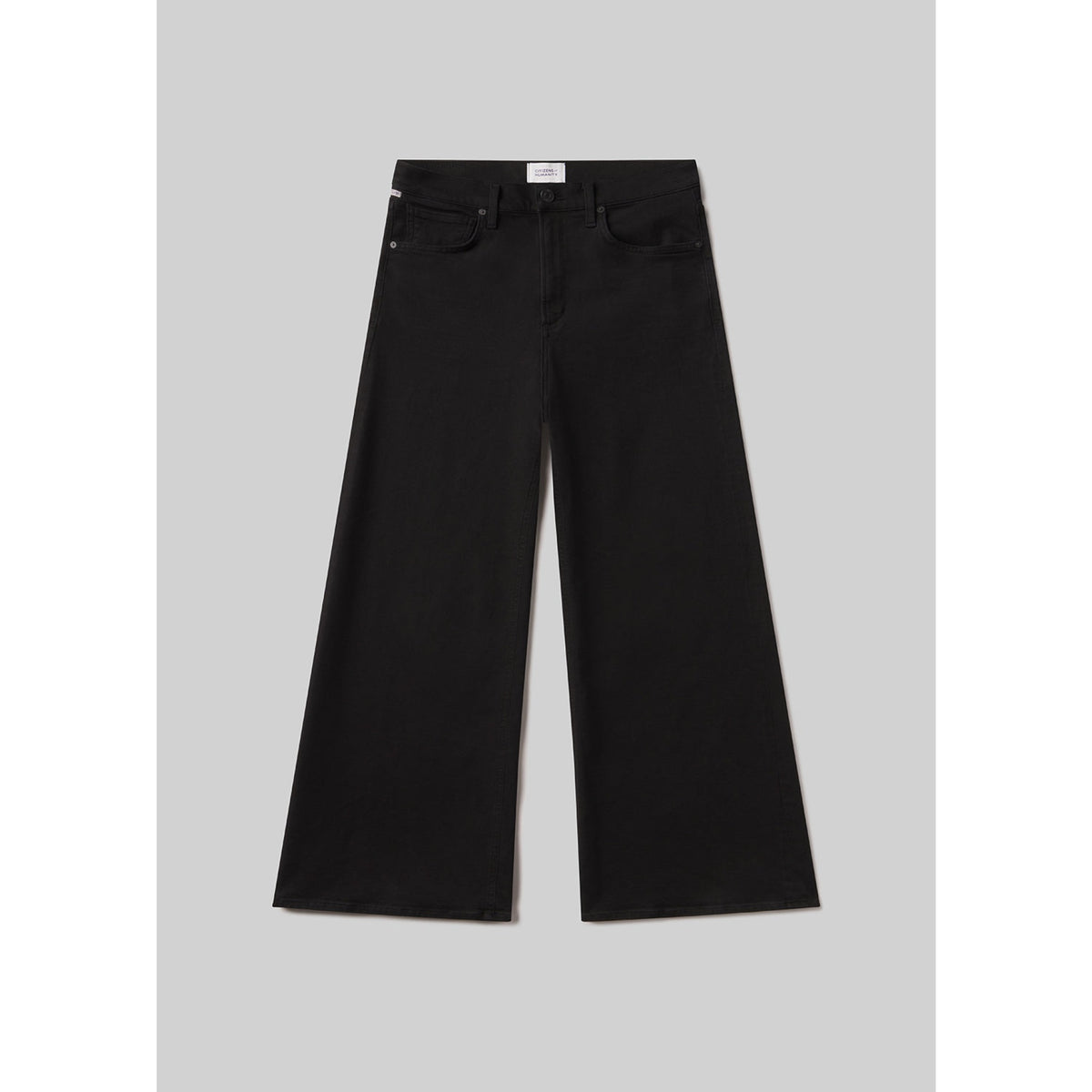 Citizens Of Humanity Womens Lyra Long Wide Leg in Plush Black-Plush Black