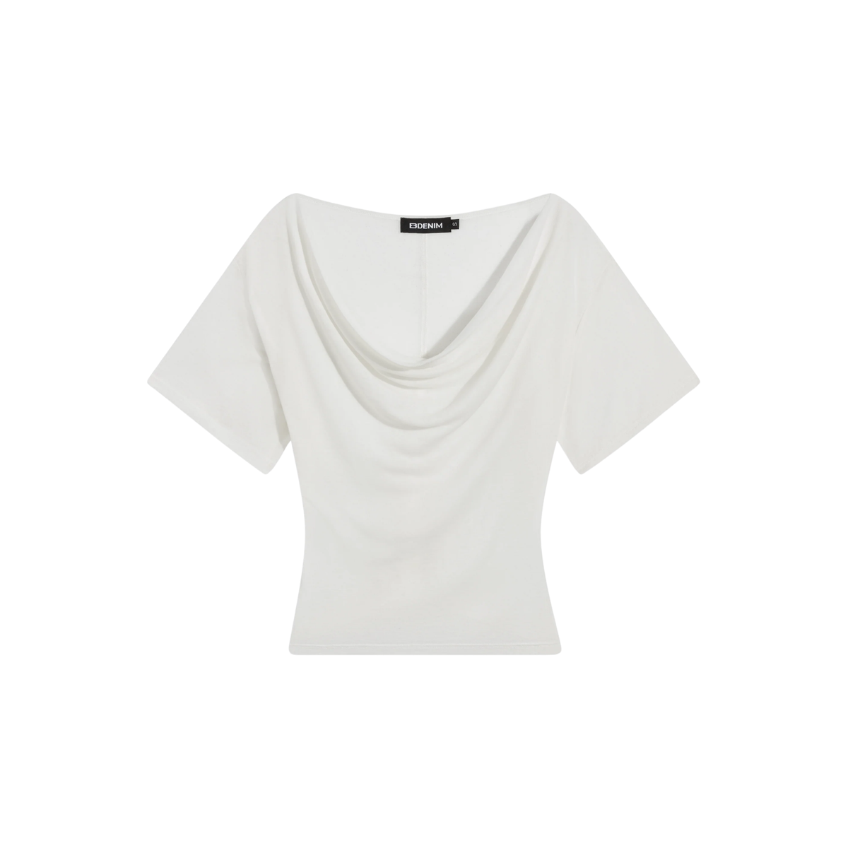EB Denim Womens Madeo Cowl Neck Tee-Ivory