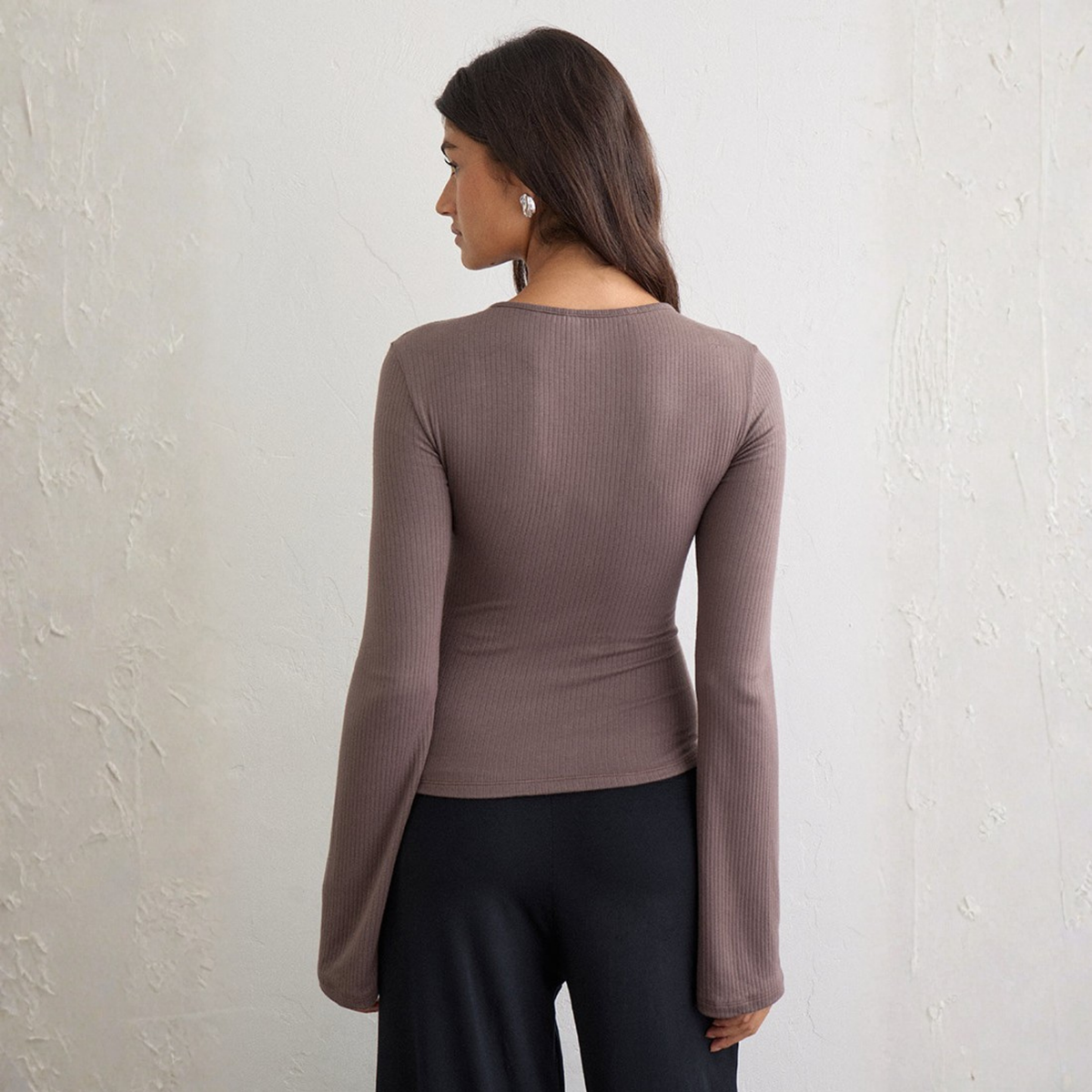 Motel Rocks Womens Mahkota Top in Thick Rib Coffee Quartz-Thick Rib Coffee Quartz