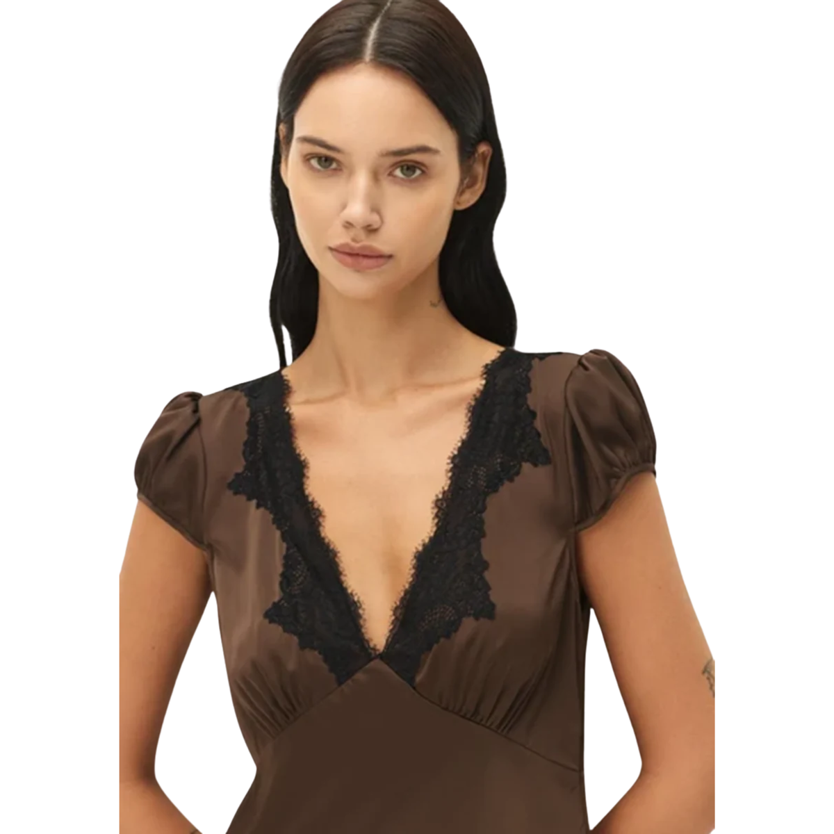 Elodie Womens Manon Dress-Brown 