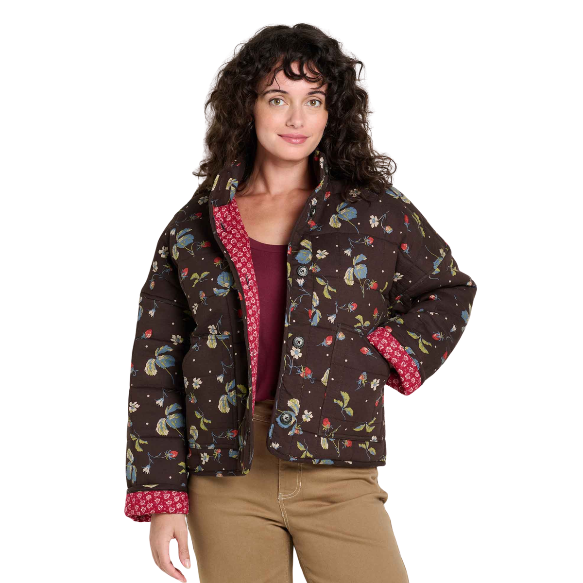 Toad & Co Womens Manzana Quilted Jacket-Barnwood Print