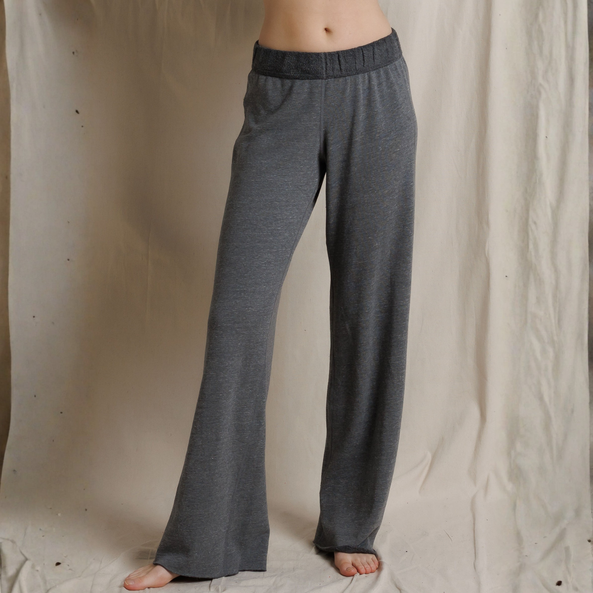 Perfect White Tee Womens Marley Inside Out Fleece Pants-Dark Heather Grey