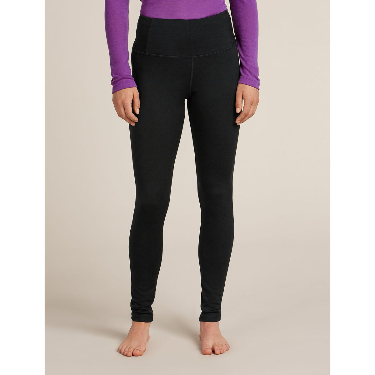 Icebreaker Womens Merino 200 Oasis High Rise Leggings - Black