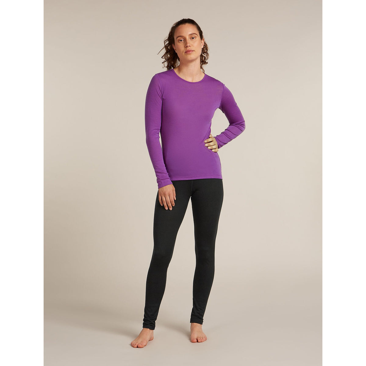 Icebreaker Womens Merino 200 Oasis High Rise Leggings - Black