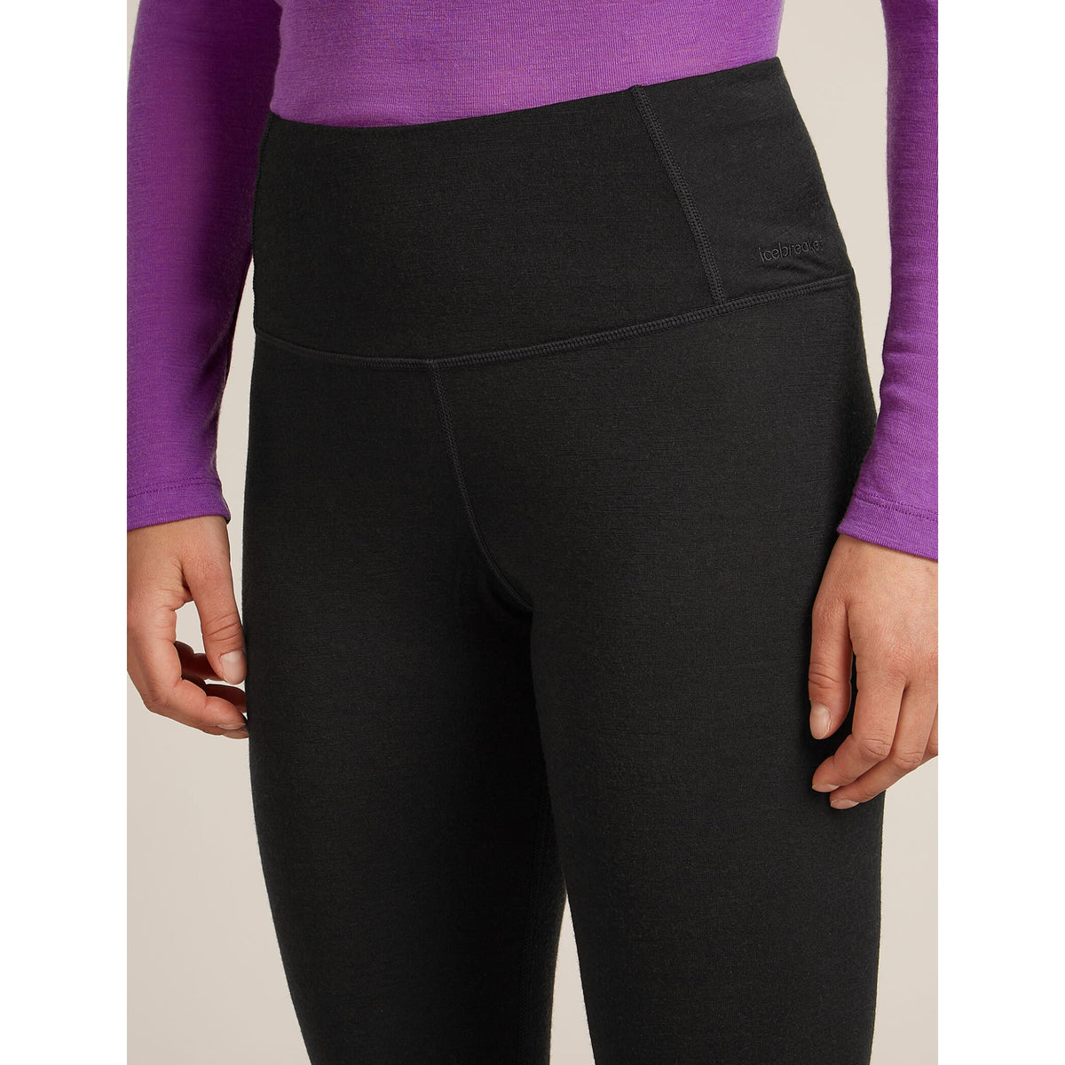 Icebreaker Womens Merino 200 Oasis High Rise Leggings - Black