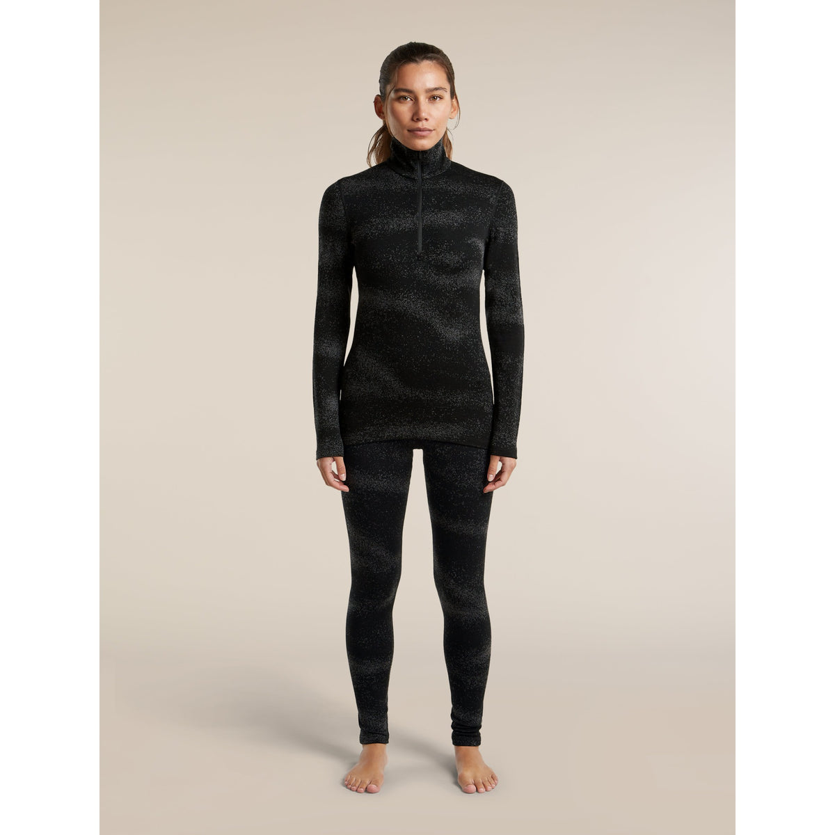 Icebreaker Womens Merino 260 Tech Vertex High Rise Leggings Chillwave-Black