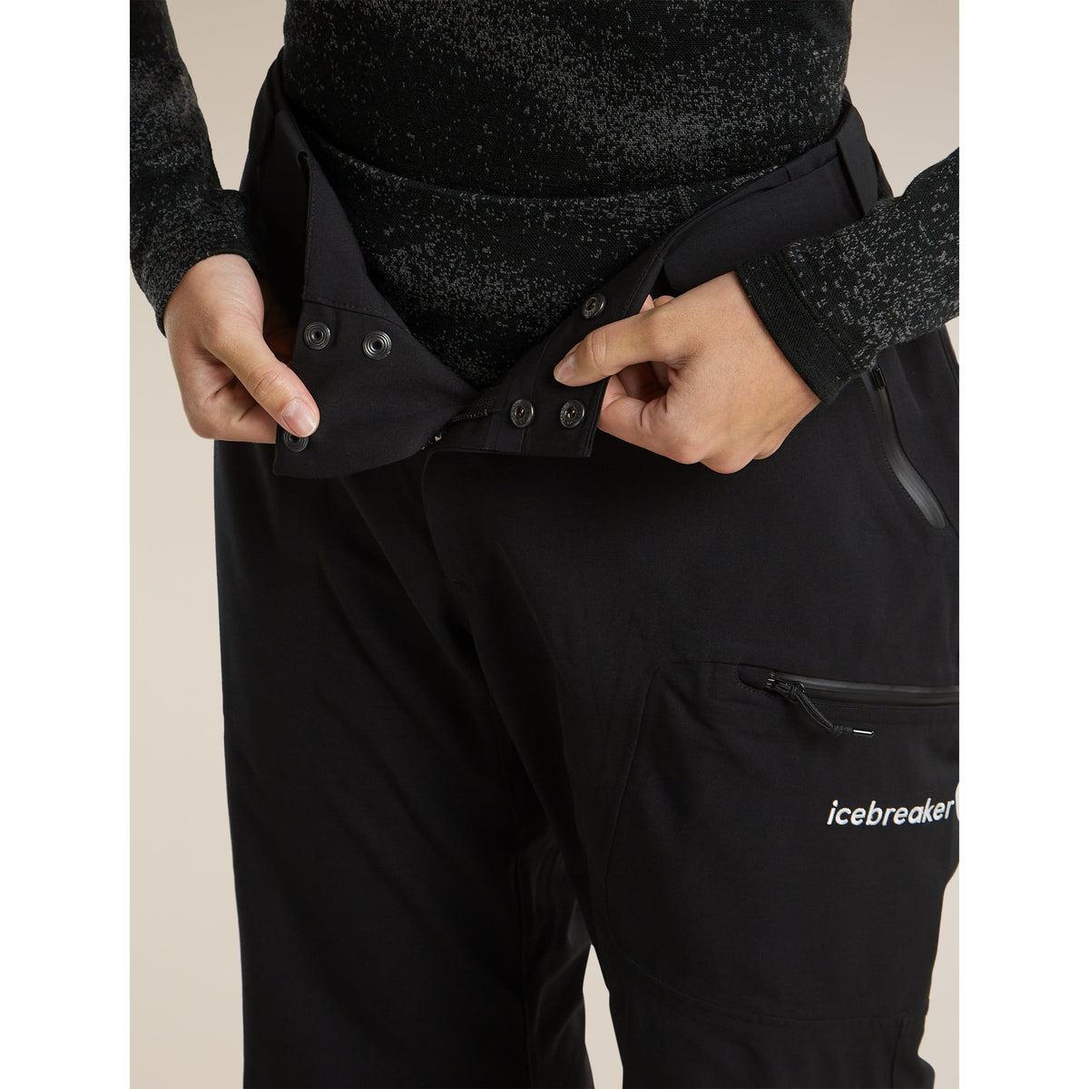 Icebreaker Womens Merino 260 Tech Vertex High Rise Leggings Chillwave-Black