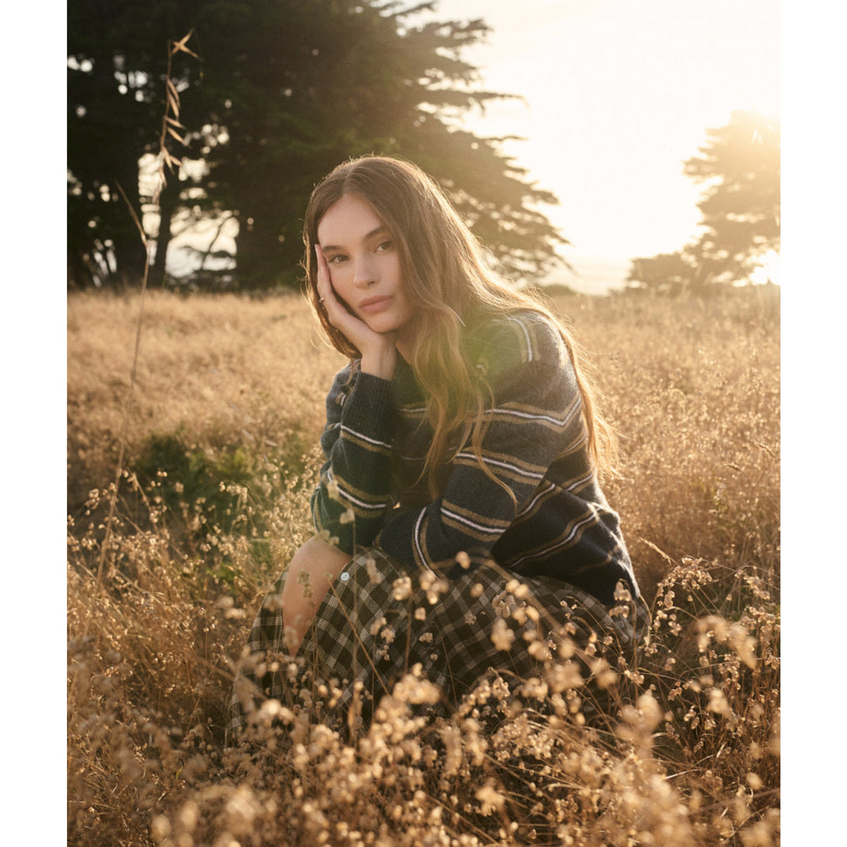 Marine Layer Womens Merino Crewneck Sweater in Navy Stripe - Navy Stripe
