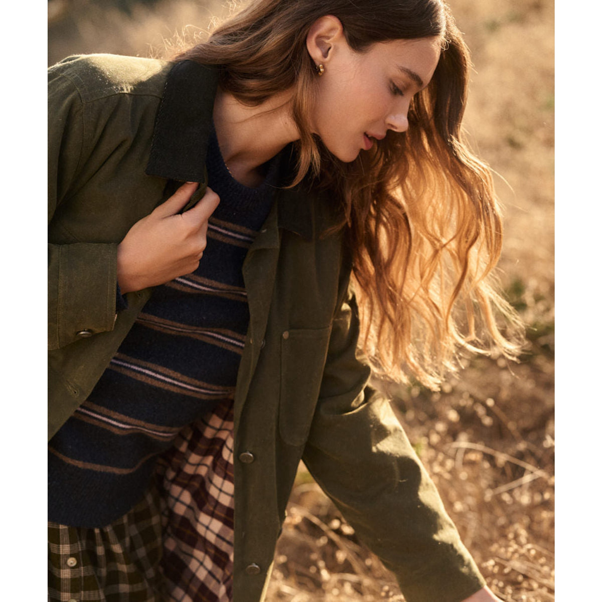Marine Layer Womens Merino Crewneck Sweater in Navy Stripe - Navy Stripe