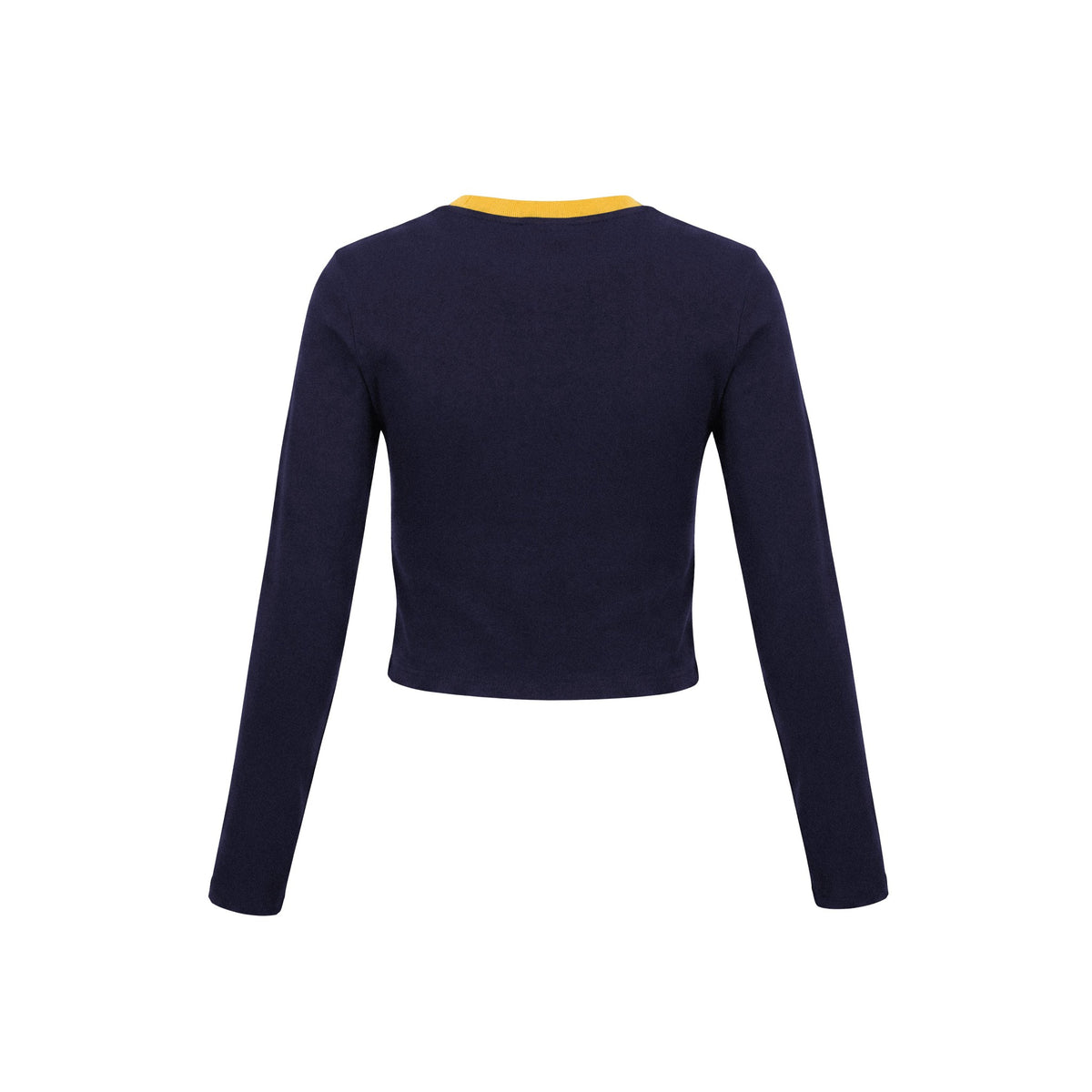 Hype And Vice Womens Michigan Long Sleeve Baby Tee - Midnight Navy