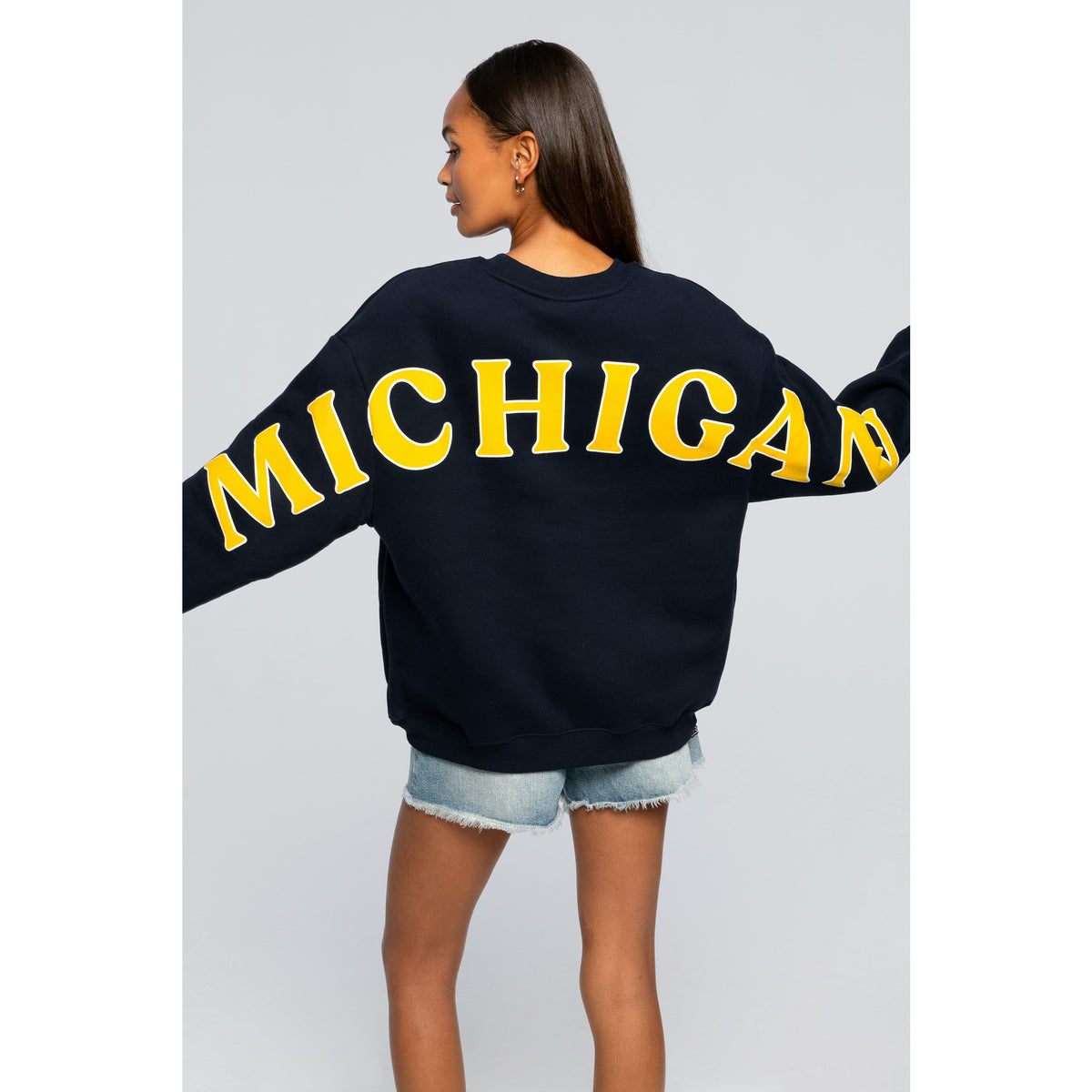 Hype And Vice Womens Michigan Oversized Crewneck