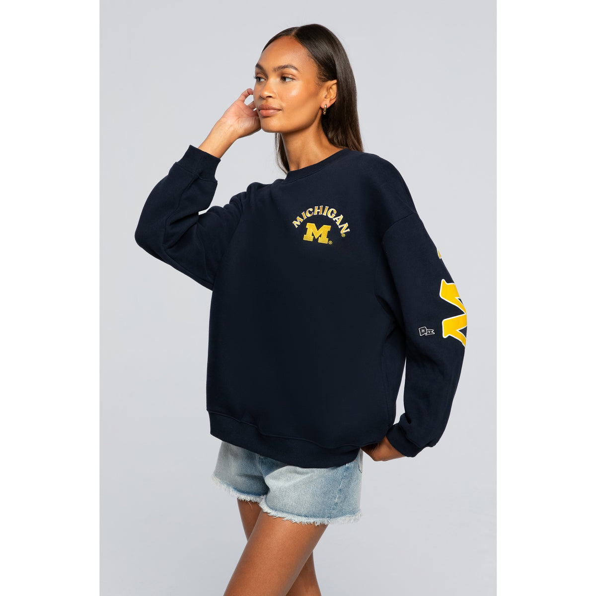 Hype And Vice Womens Michigan Oversized Crewneck