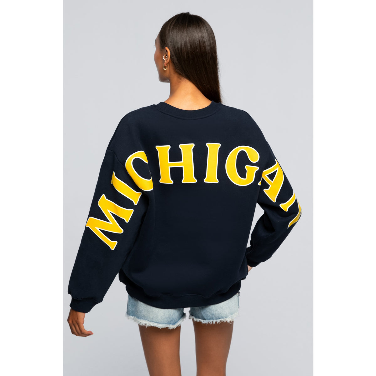 Hype And Vice Womens Michigan Oversized Crewneck