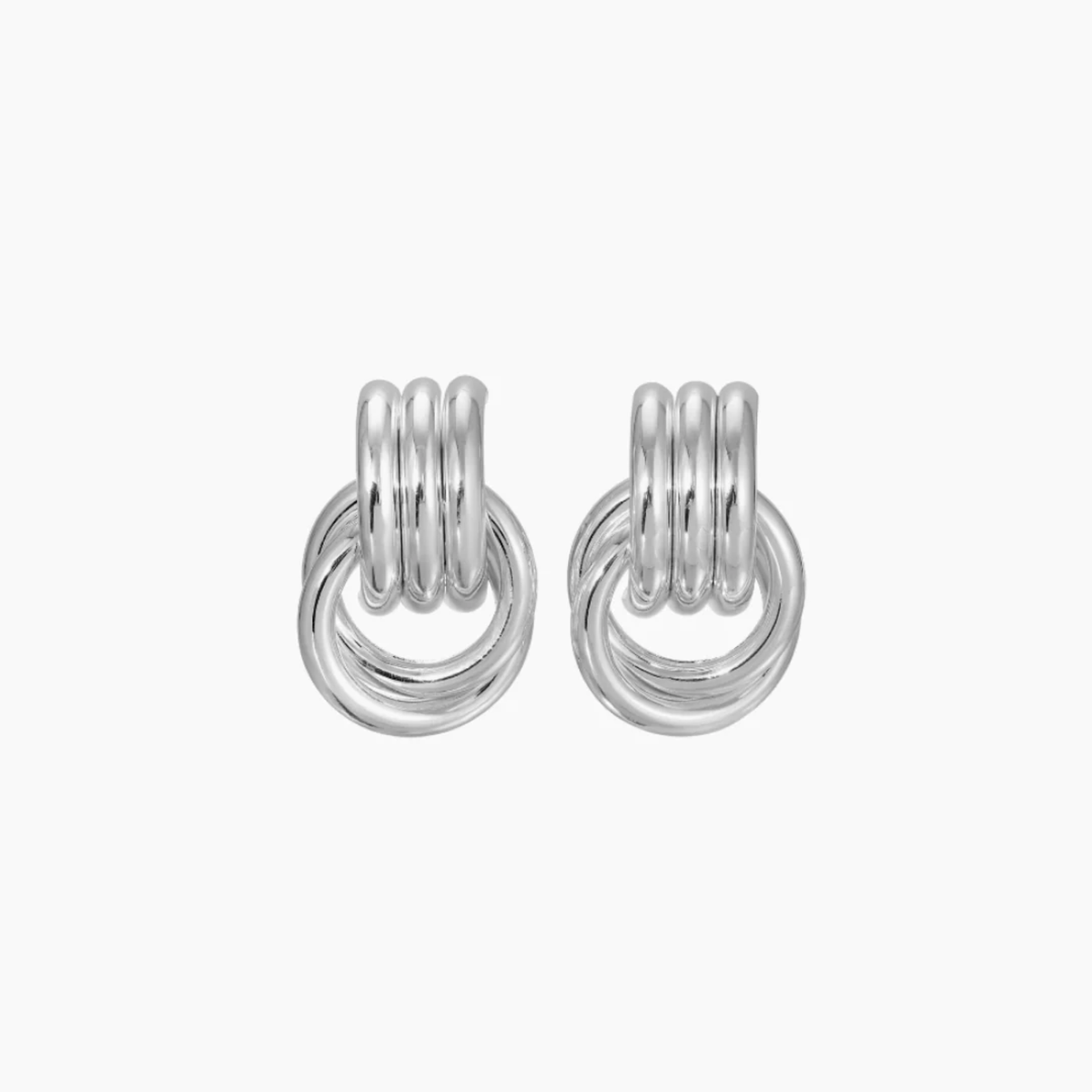 Heaven Mayhem Womens Mini Knot Earring in Silver-Silver