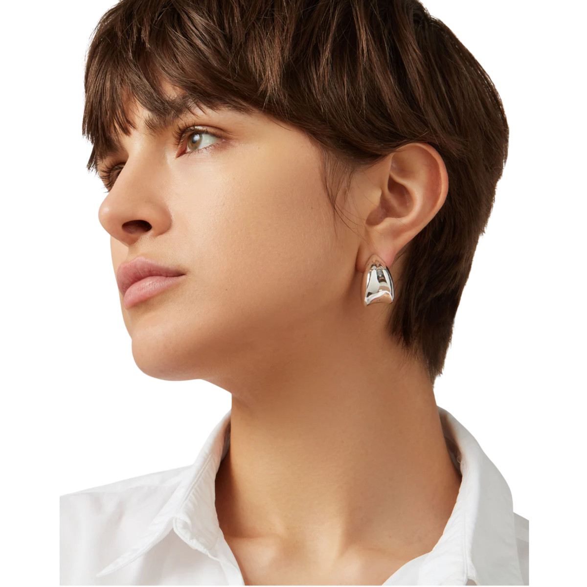 Jenny Bird Womens Mini Paige Puffs in High Polish Silver
