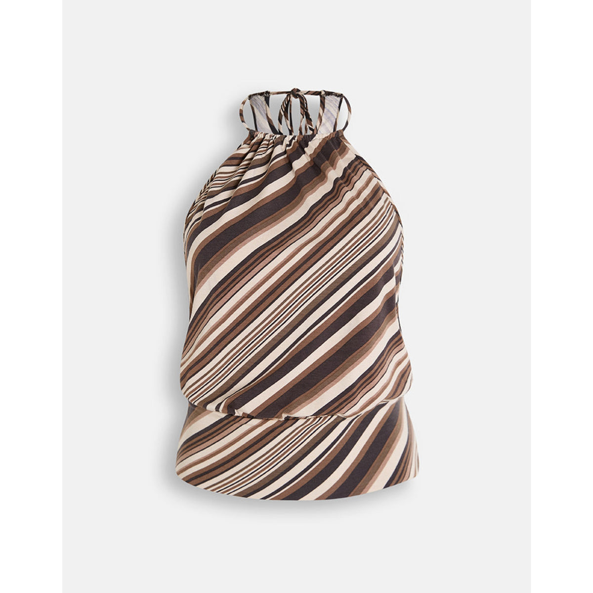 Motel Rocks Womens Miruna Top - Mixed Stripe Chocolate