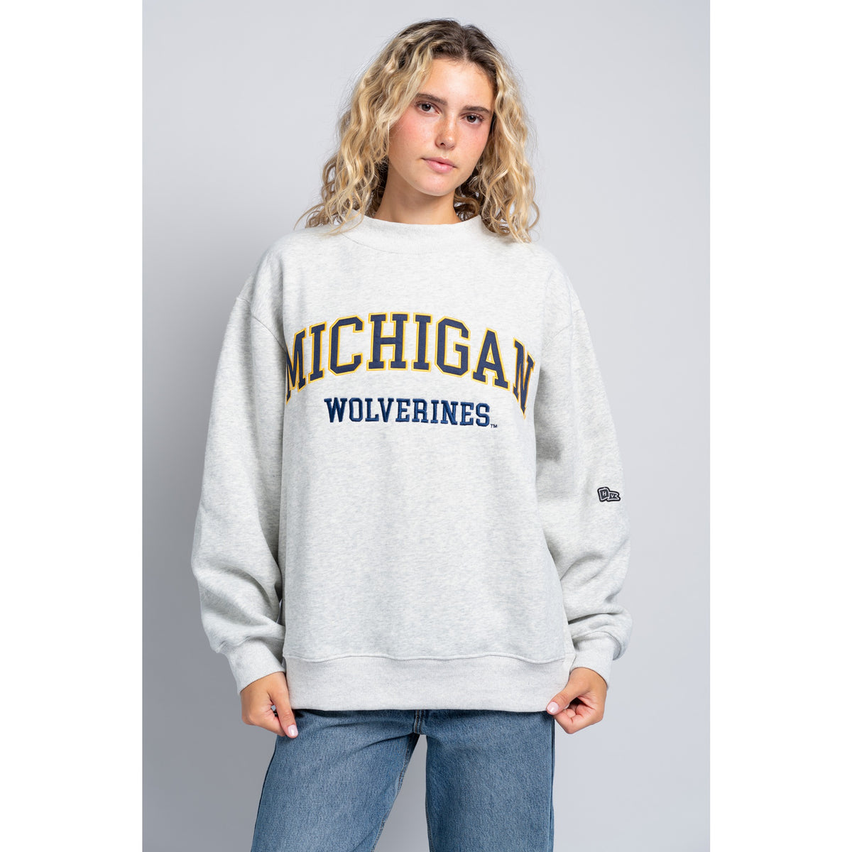 Hype And Vice Womens Mock Neck Crew - Grey