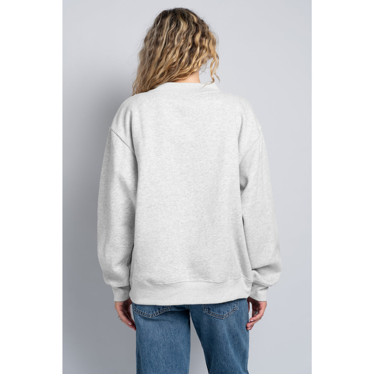 Hype And Vice Womens Mock Neck Crew - Grey