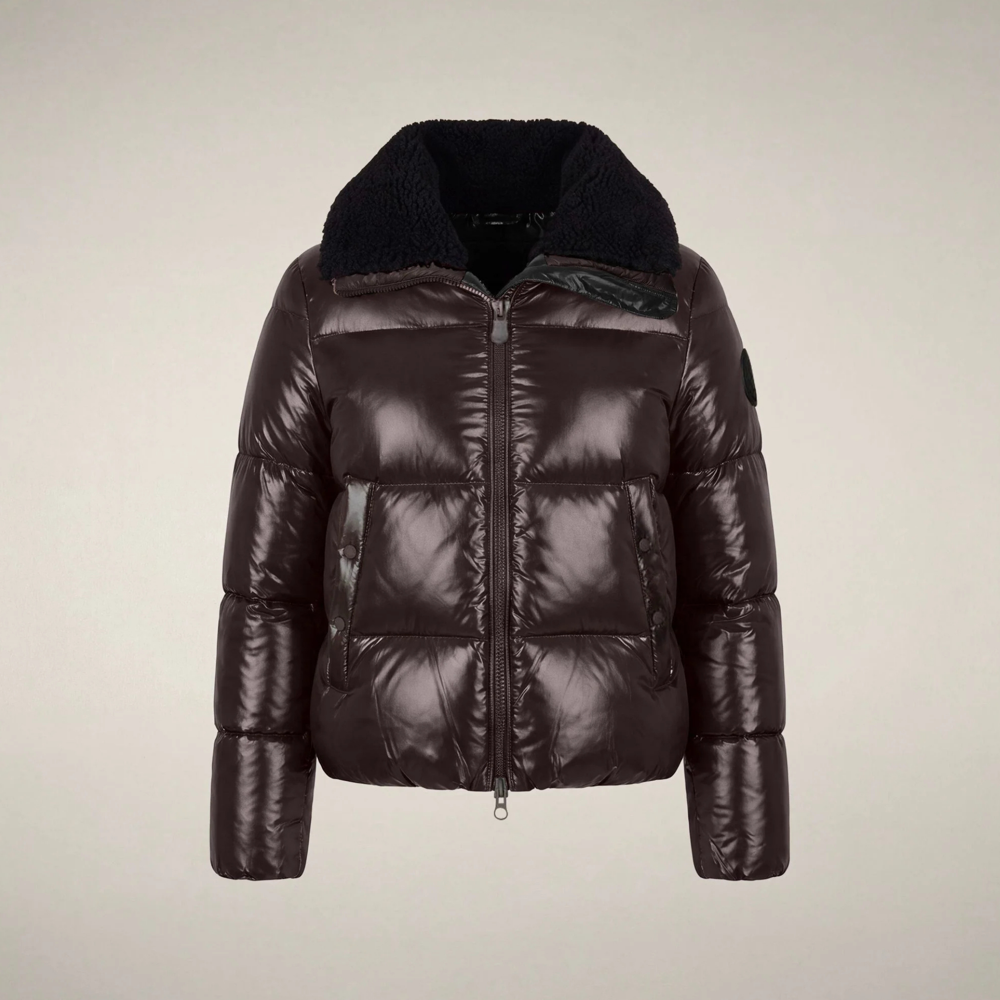 Save The Duck Womens Moma Jacket LOVE23-40009_Brown Black