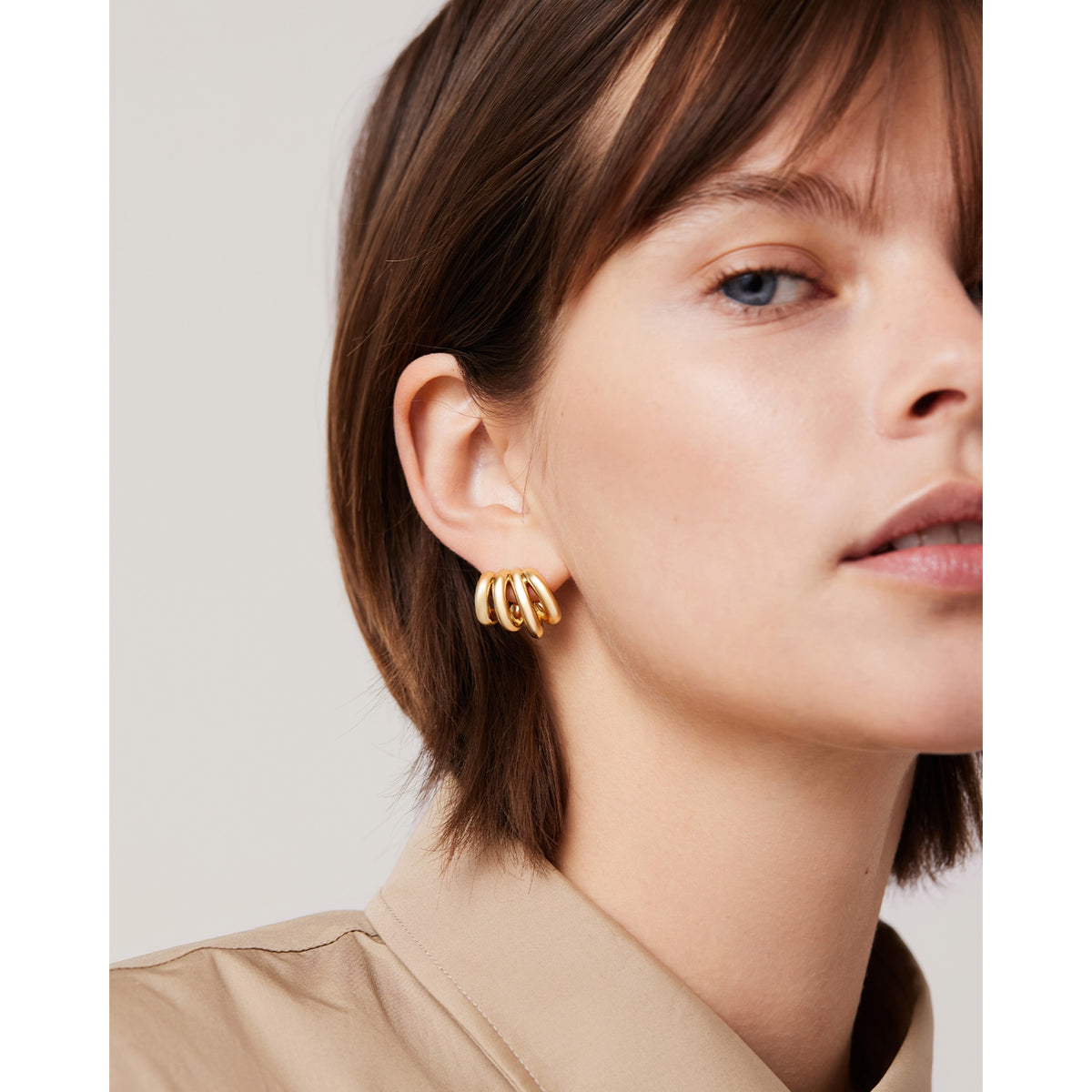 Jenny Bird Womens Monroe Earrings in High Polish Gold - Gold