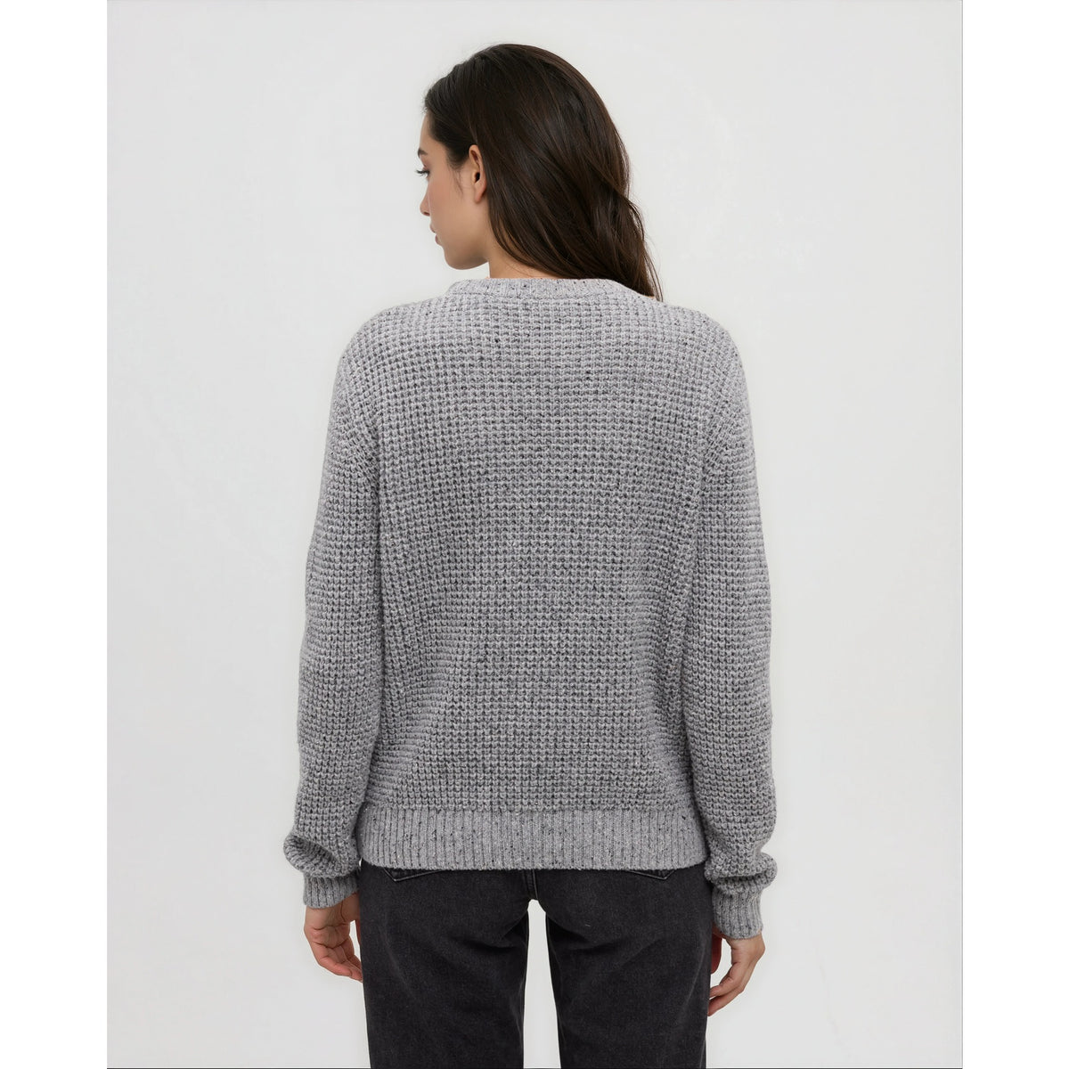 Tentree Womens Morrell Fleck Sweater - Harbour Grey Heather Fleck