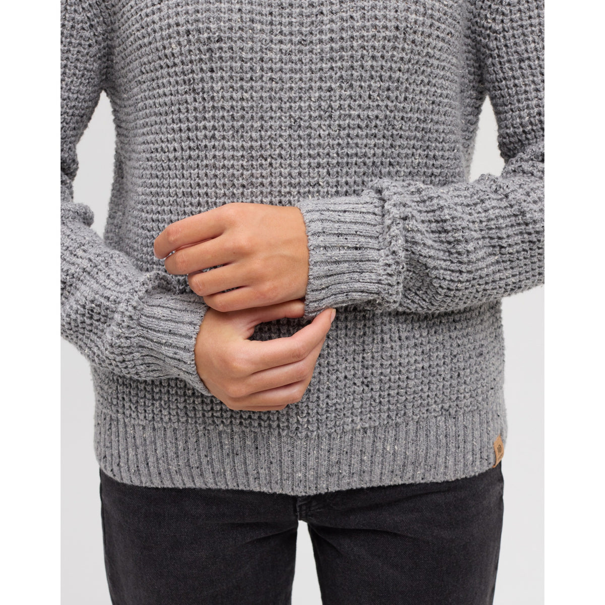 Tentree Womens Morrell Fleck Sweater - Harbour Grey Heather Fleck