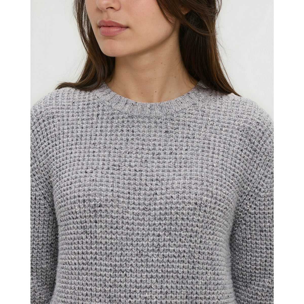 Tentree Womens Morrell Fleck Sweater - Harbour Grey Heather Fleck