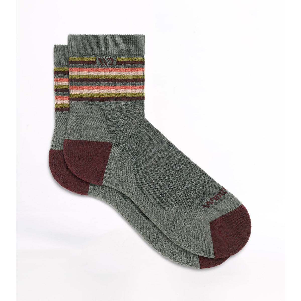 Wide Open Womens Multi Stripe Midweight Micro Crew Sock