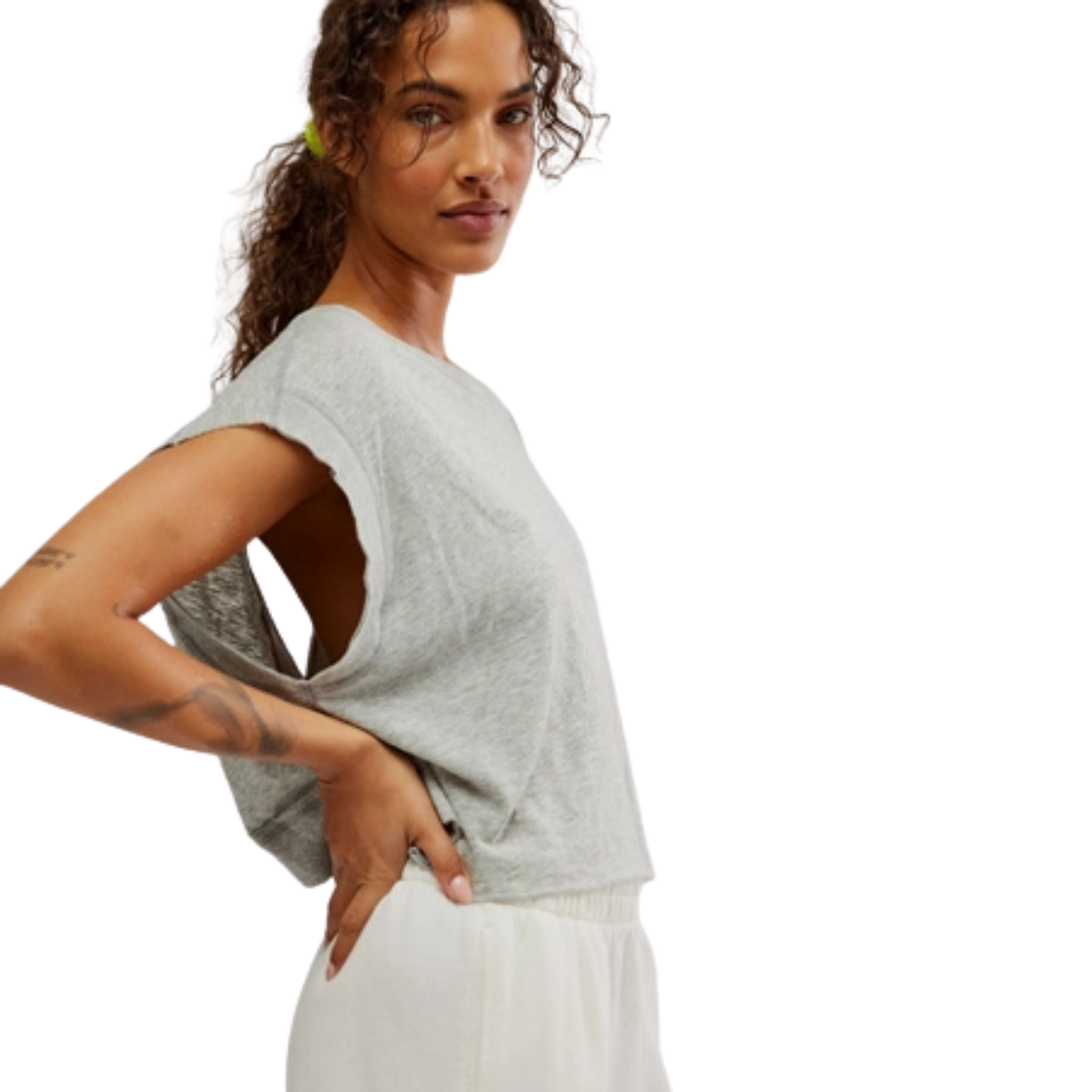 Free People Womens My Time Tee-0016_Heather Grey