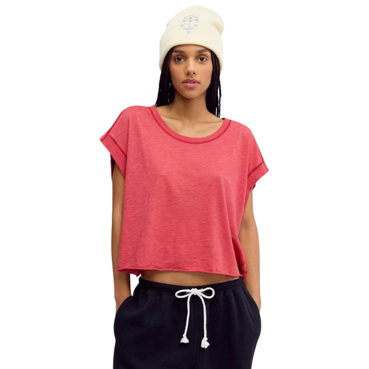 Free People Womens My Time Tee-6072_Candy Apple
