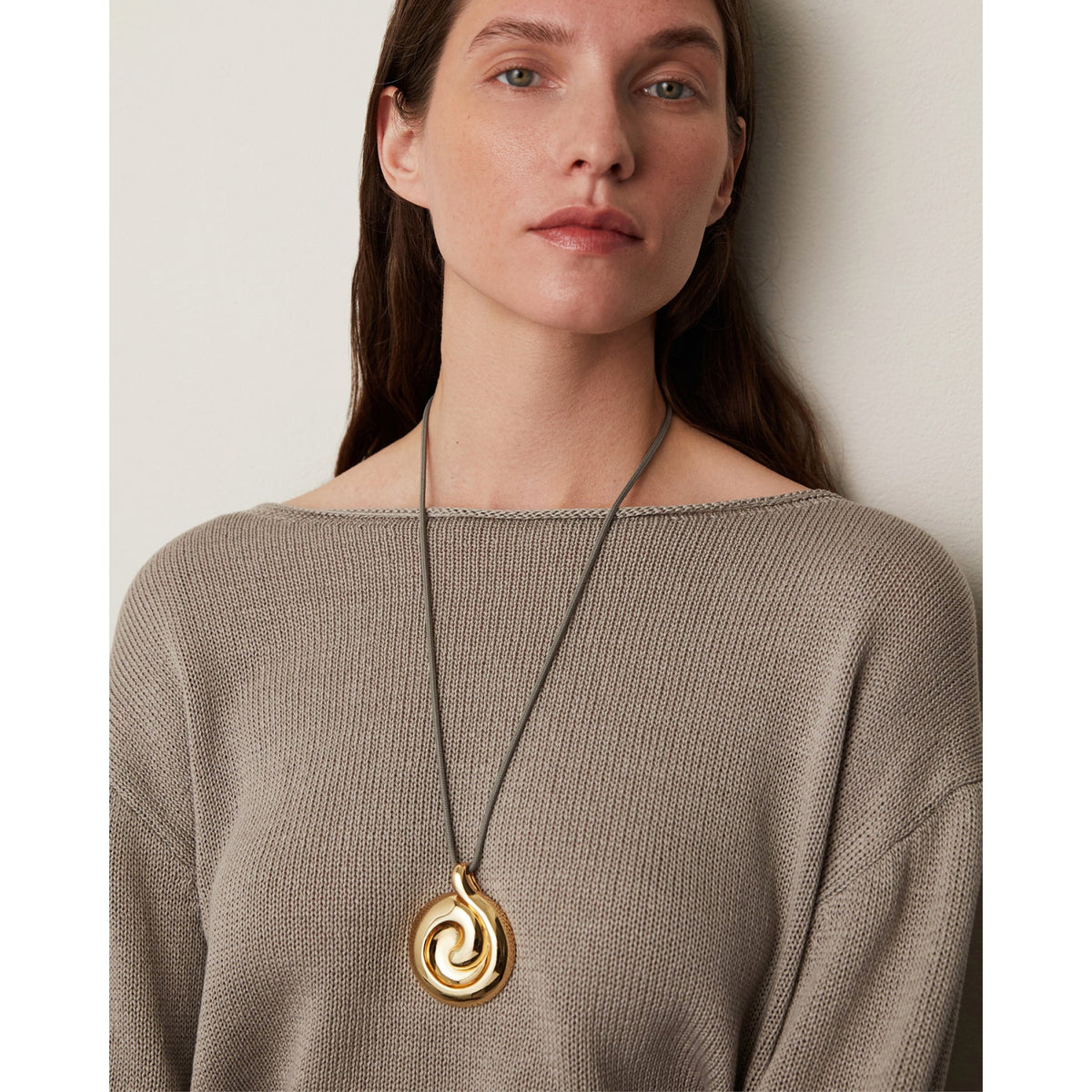 Jenny Bird Womens Nico Mirror Pendant Rope Necklace in High Polish Gold - Gold