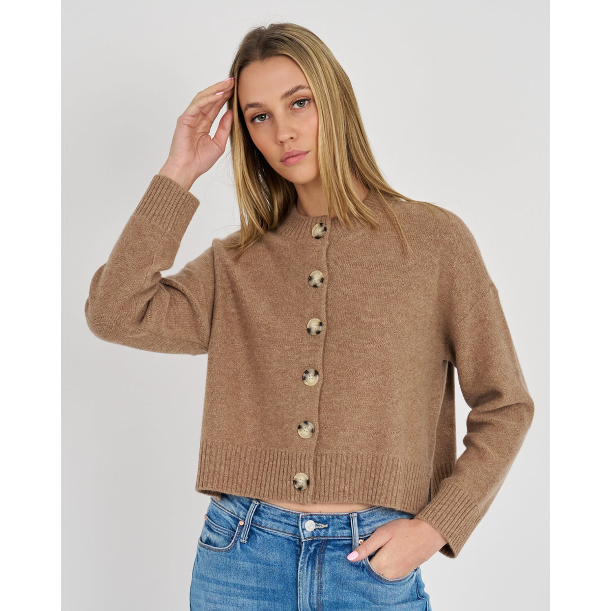Archer Cashmere Womens Nina Crewneck Cardigan
