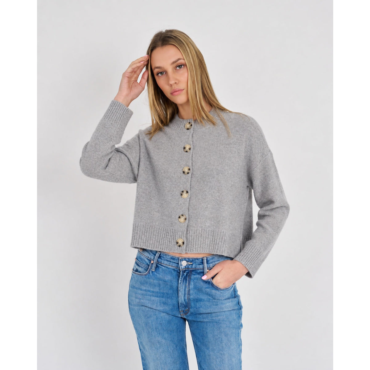 Archer Cashmere Womens Nina Crewneck Cardigan