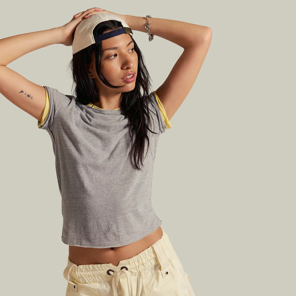 Free People Womens Nova Tee-Greyhound