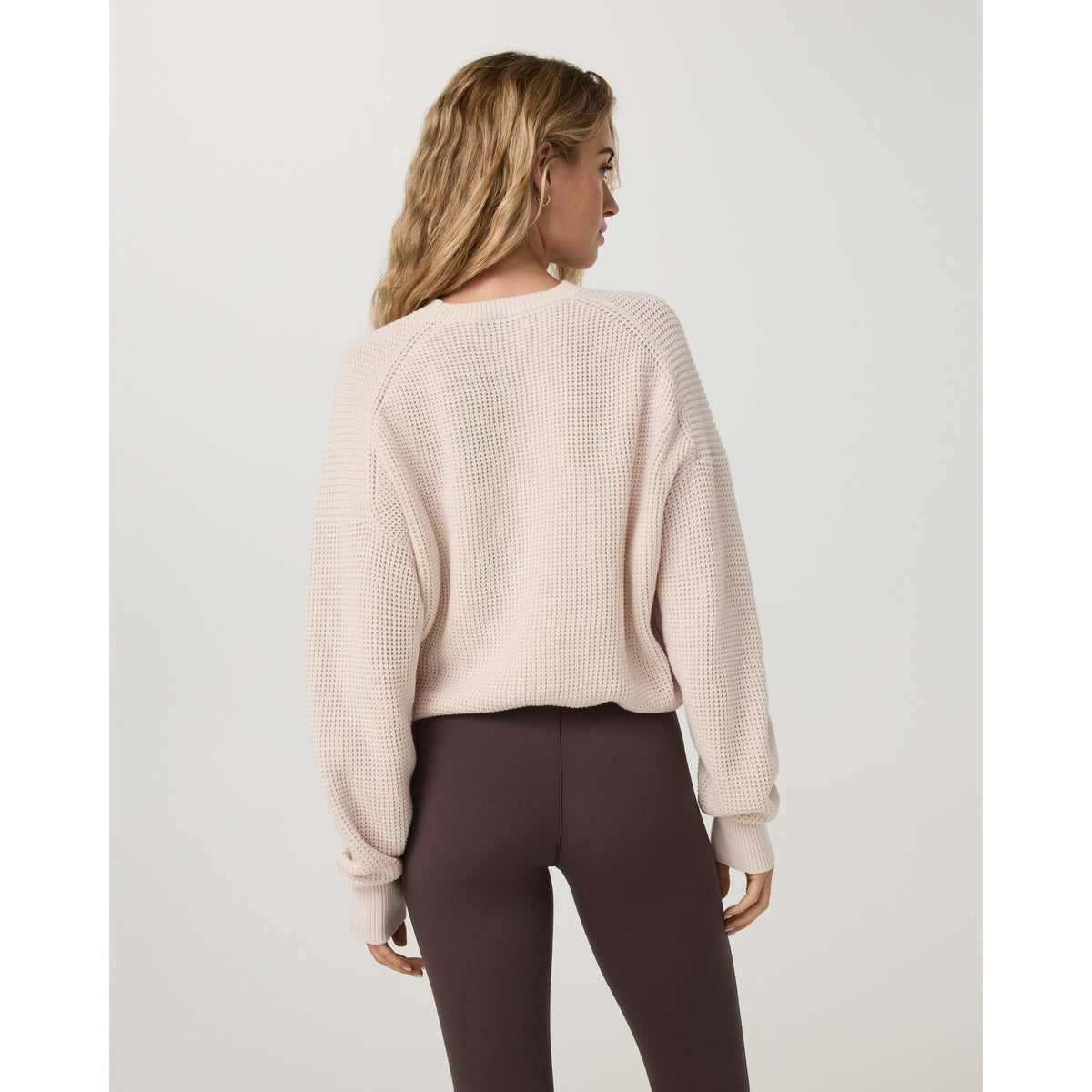 Vuori Womens OS Cotton Waffle Sweater - Marshmallow