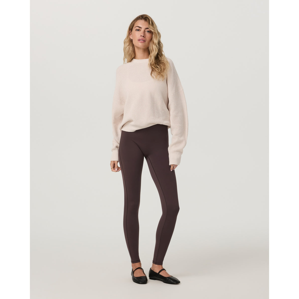 Vuori Womens OS Cotton Waffle Sweater - Marshmallow