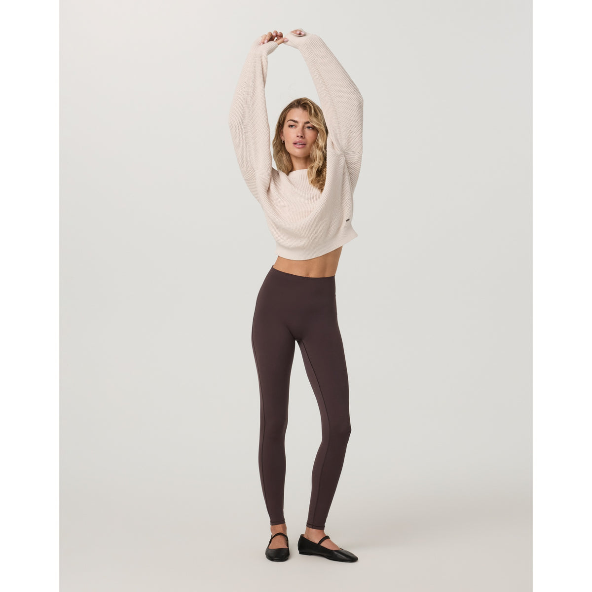 Vuori Womens OS Cotton Waffle Sweater - Marshmallow
