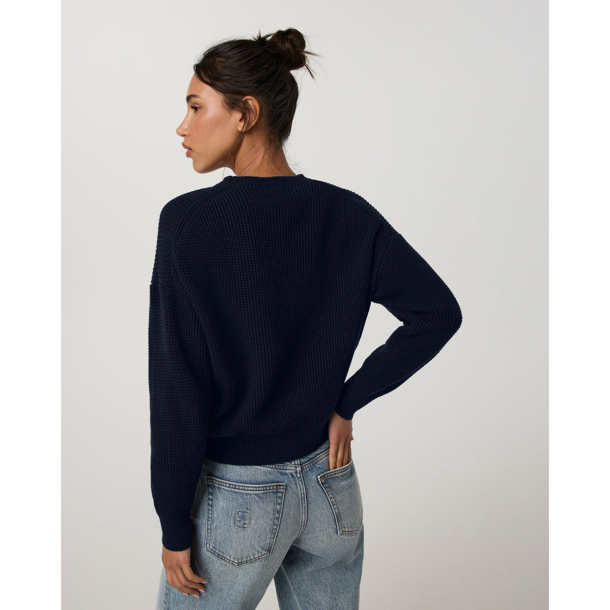 Vuori Womens OS Cotton Waffle Sweater - Ink