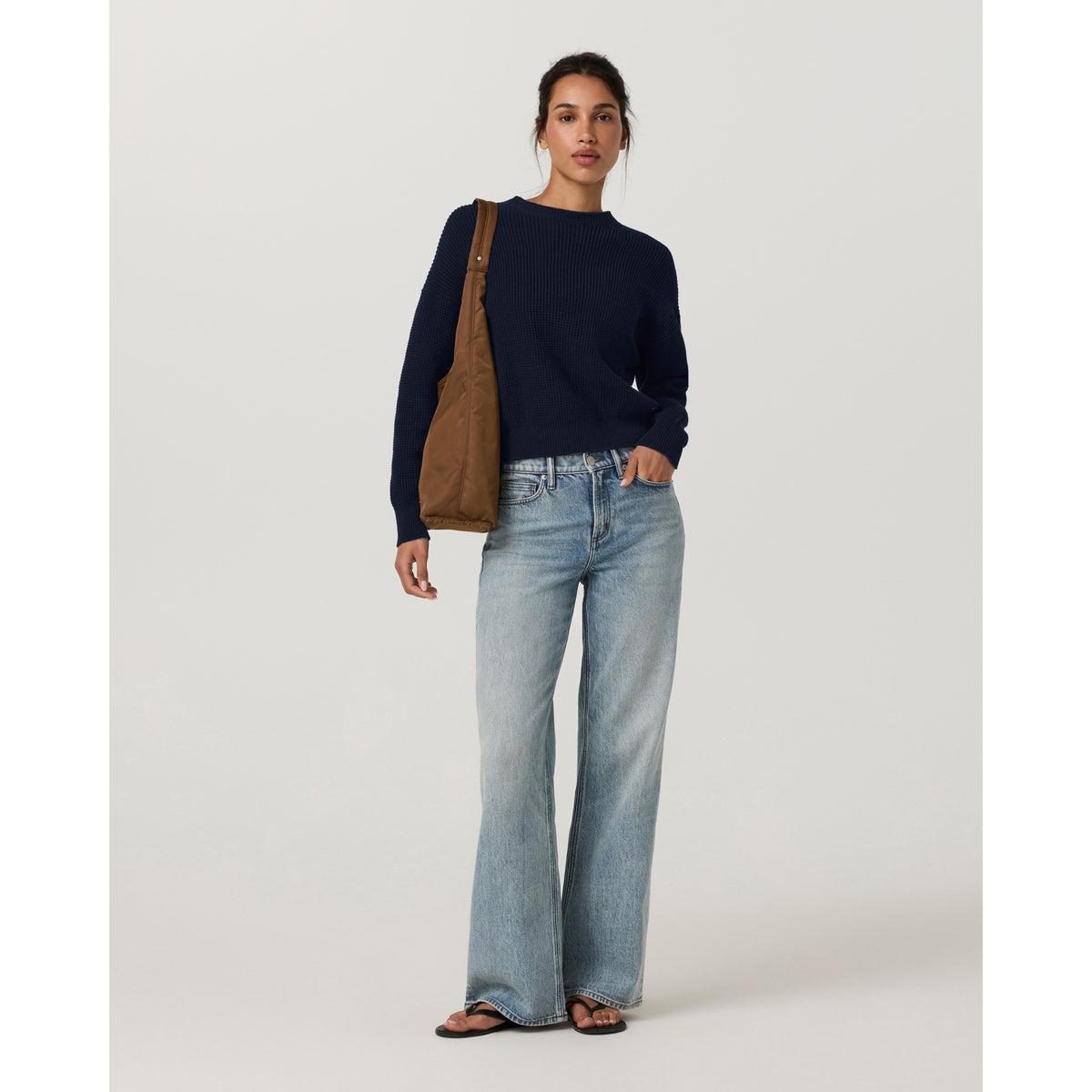 Vuori Womens OS Cotton Waffle Sweater - Ink