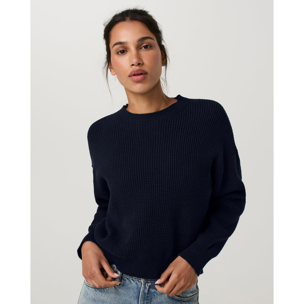 Vuori Womens OS Cotton Waffle Sweater - Ink