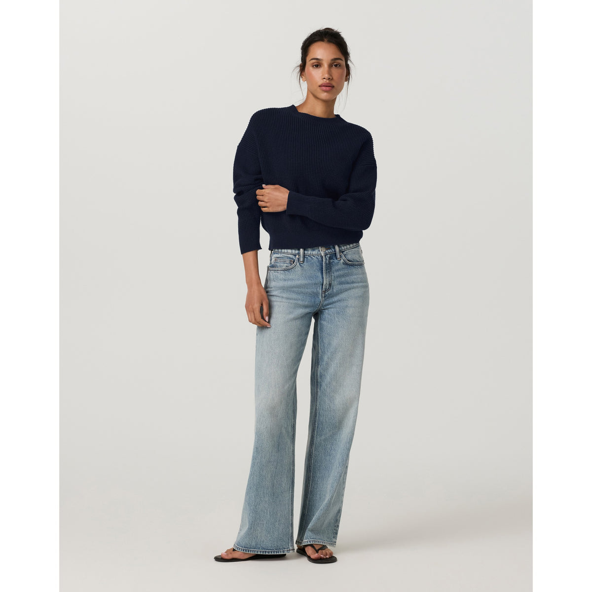 Vuori Womens OS Cotton Waffle Sweater - Ink