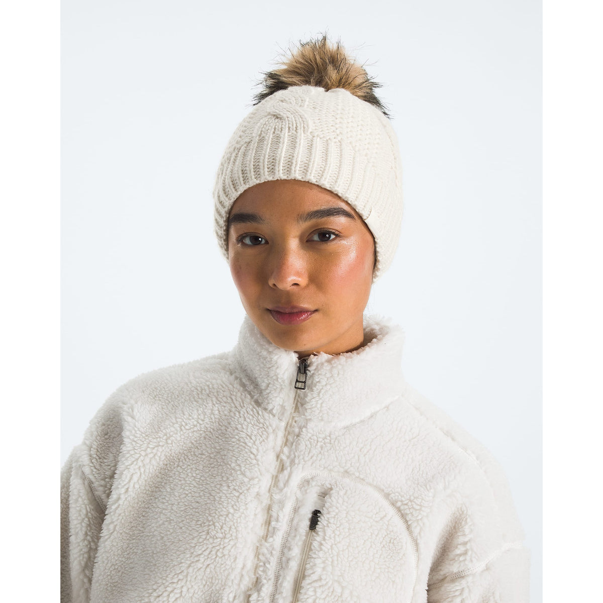 The North Face Womens Oh Mega Lined Beanie - White Dune
