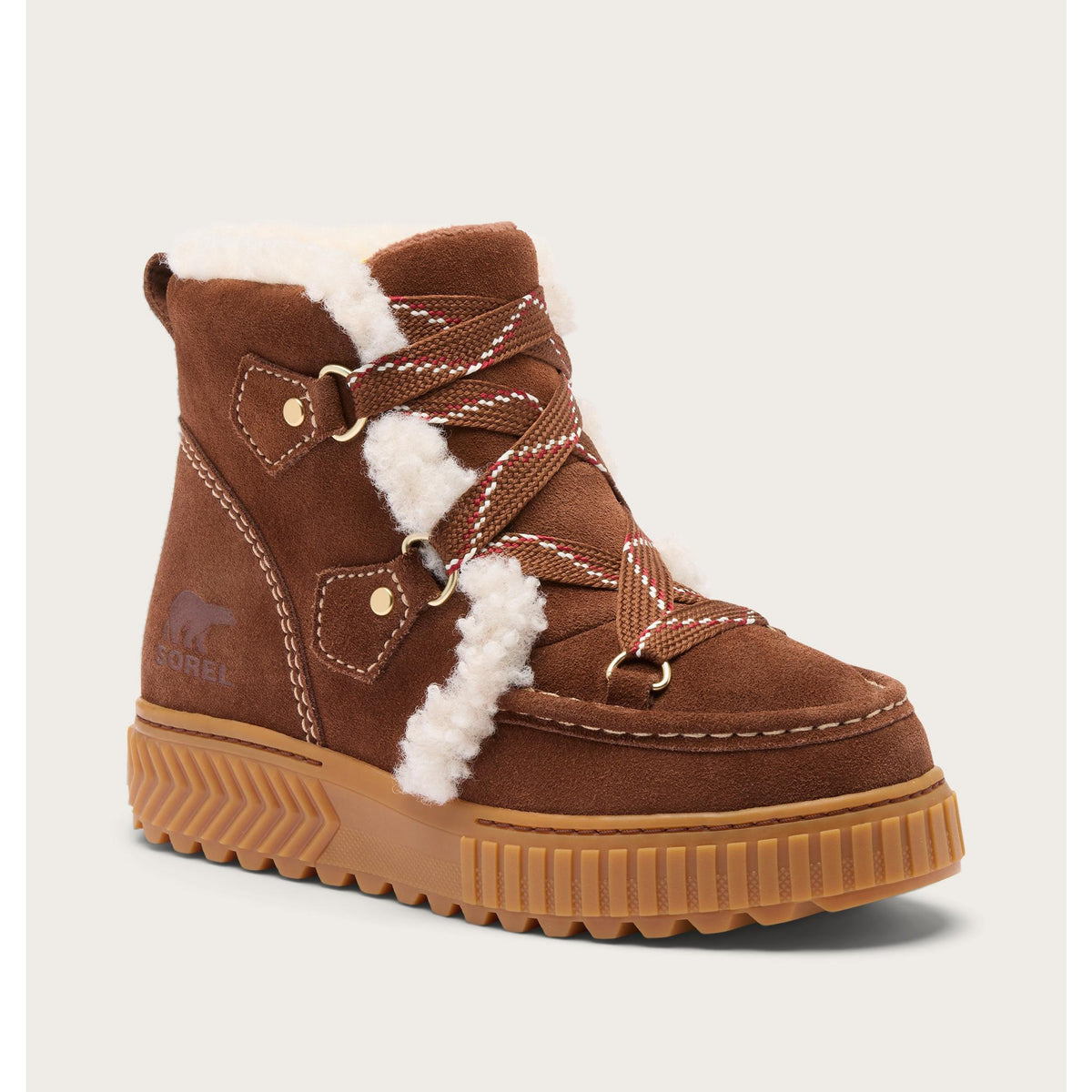 Sorel Womens Ona Ave Alpine Plus WP - Dark Auburn, Gum 2