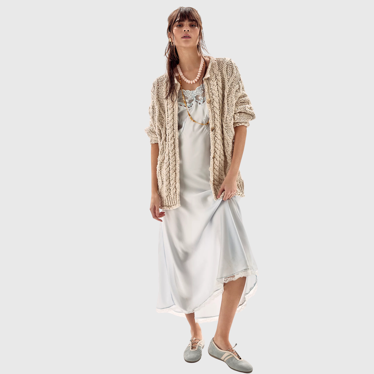 Free people Womens Opal Cardigan-Tea