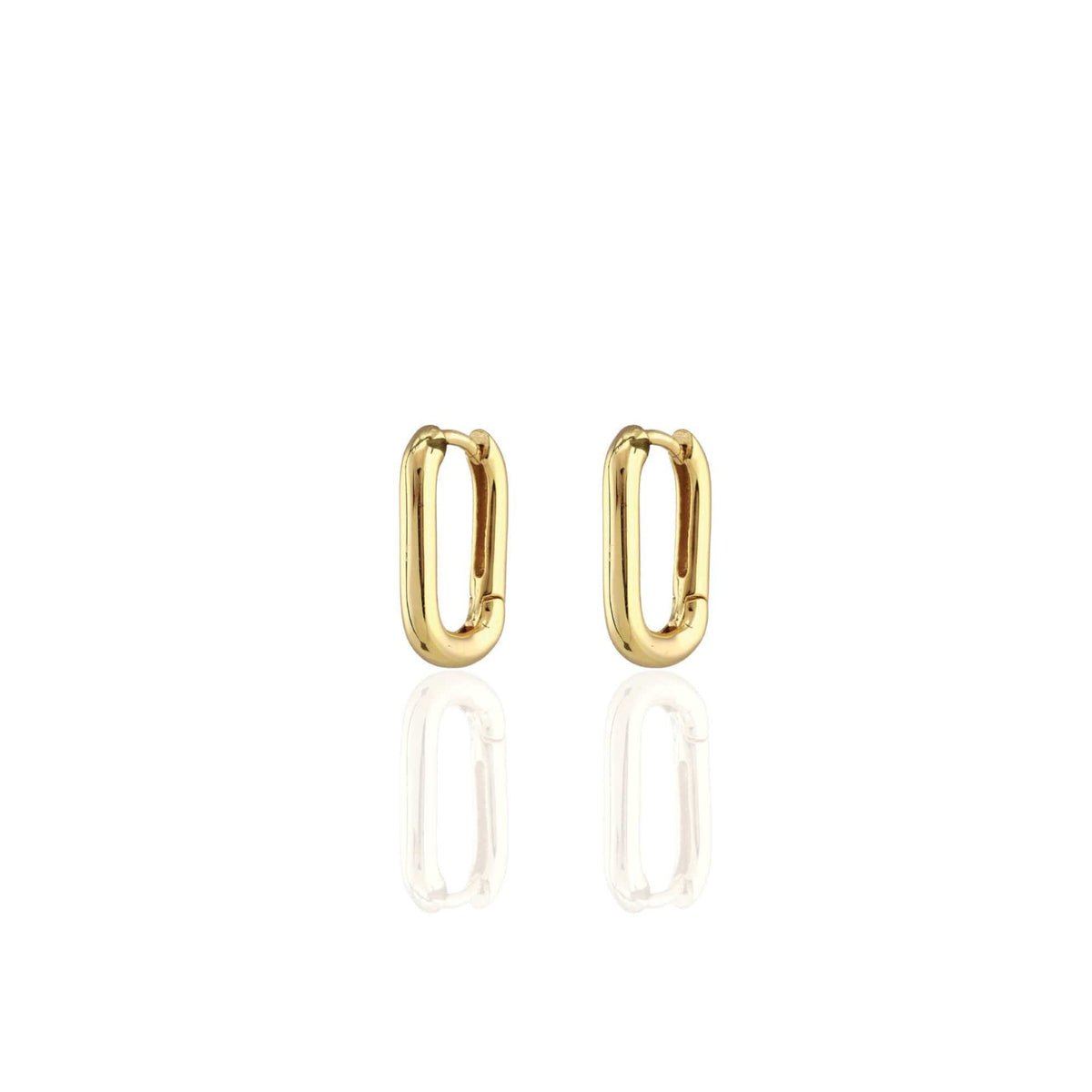 Kris Nations Womens Oval Huggie Hoop Earrings in 18k Gold Vermeil - 18k Gold Vermeil