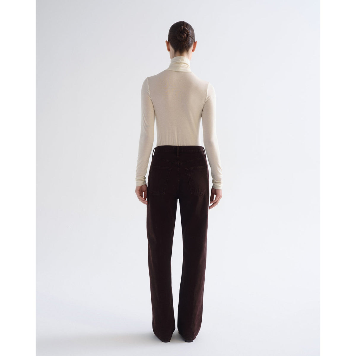 Agolde Womens Pascale Turtleneck- Oat Milk